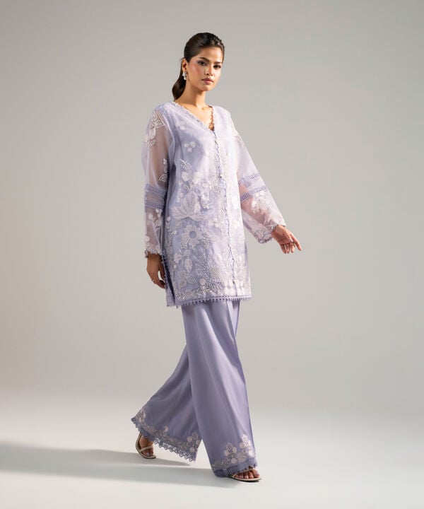 2 Piece - Embroidered Organza Suit