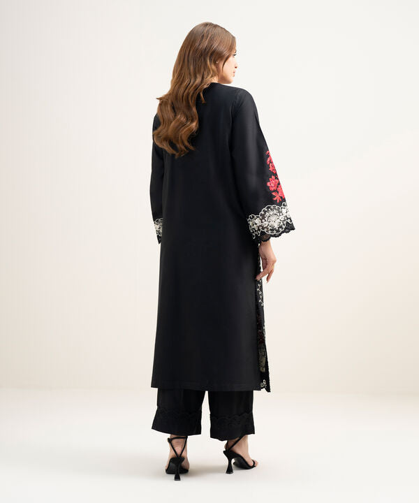 2 Piece - Emboidered Silk Suit