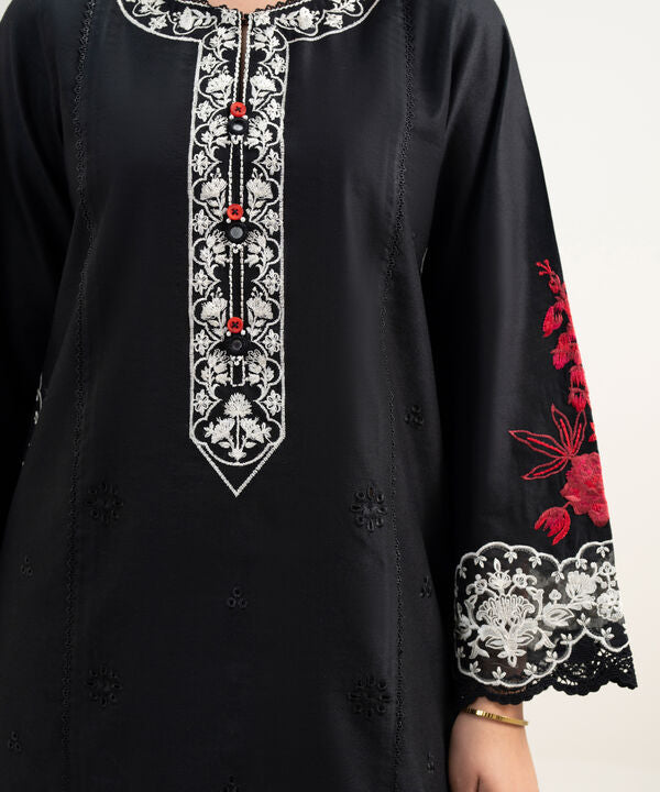 2 Piece - Emboidered Silk Suit