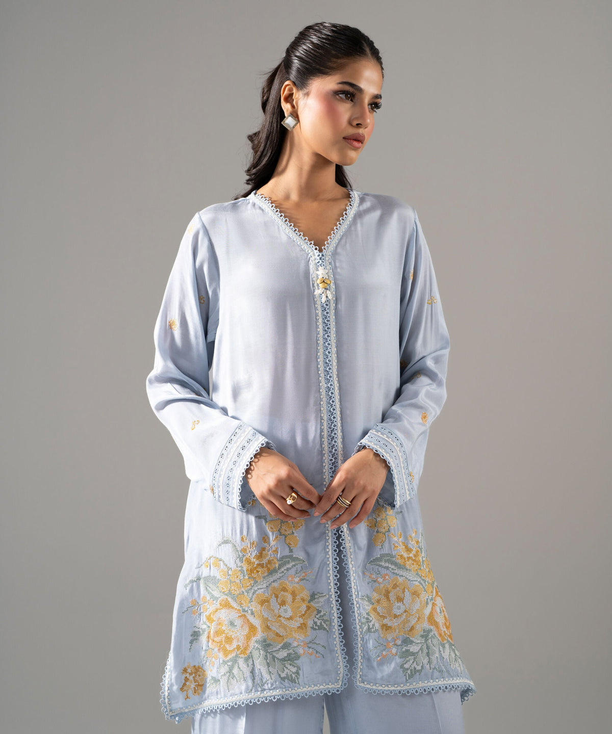 2 Piece - Embroidered Thai Silk Suit 2SFW26STV105