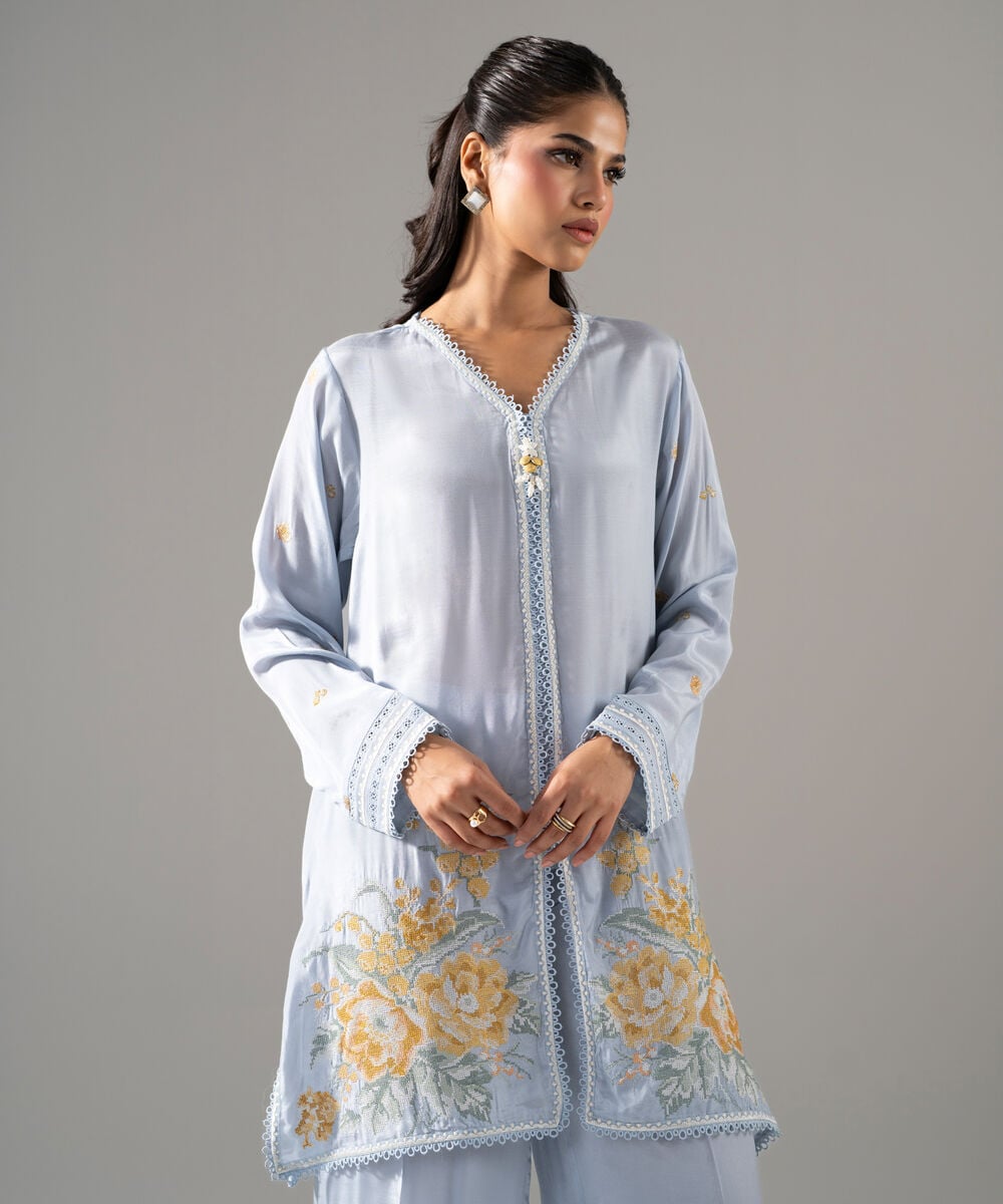 2 Piece - Embroidered Thai Silk Suit 2SFW26STV105