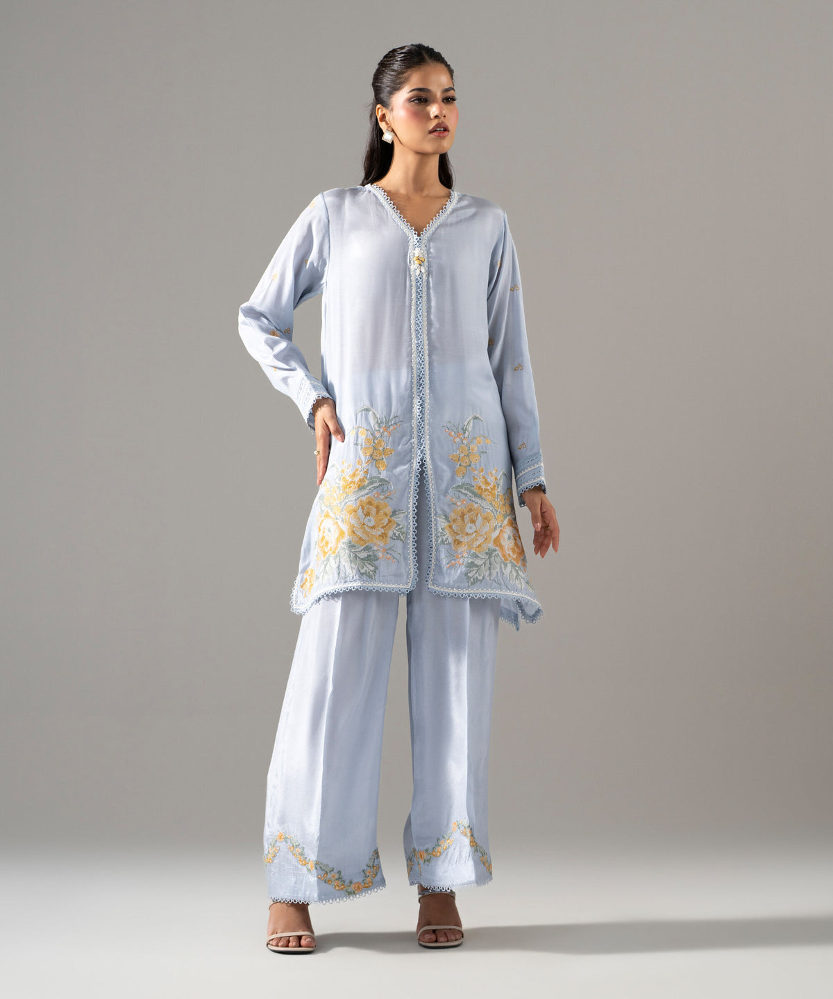 2 Piece - Embroidered Thai Silk Suit 2SFW26STV105