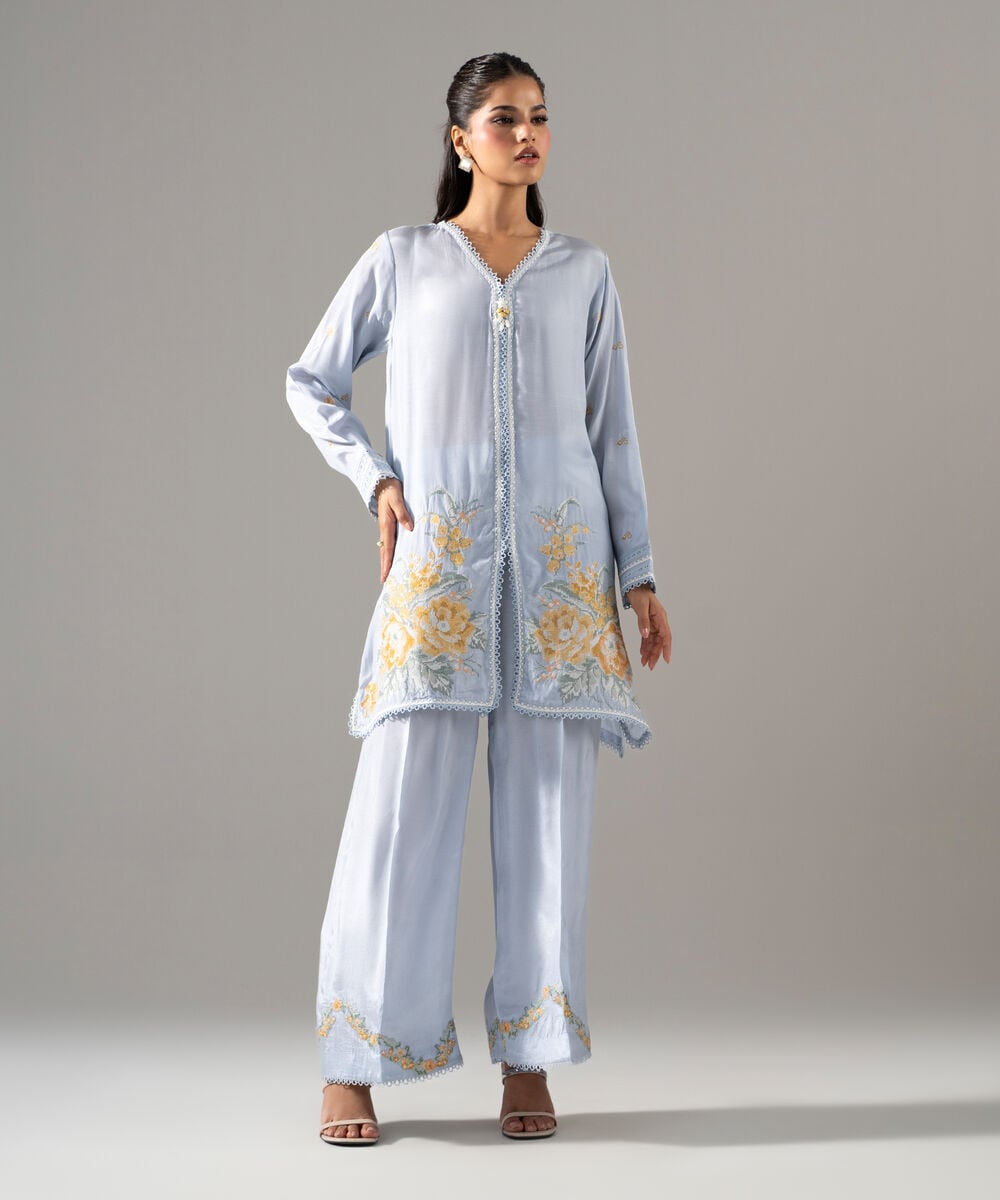2 Piece - Embroidered Thai Silk Suit 2SFW26STV105