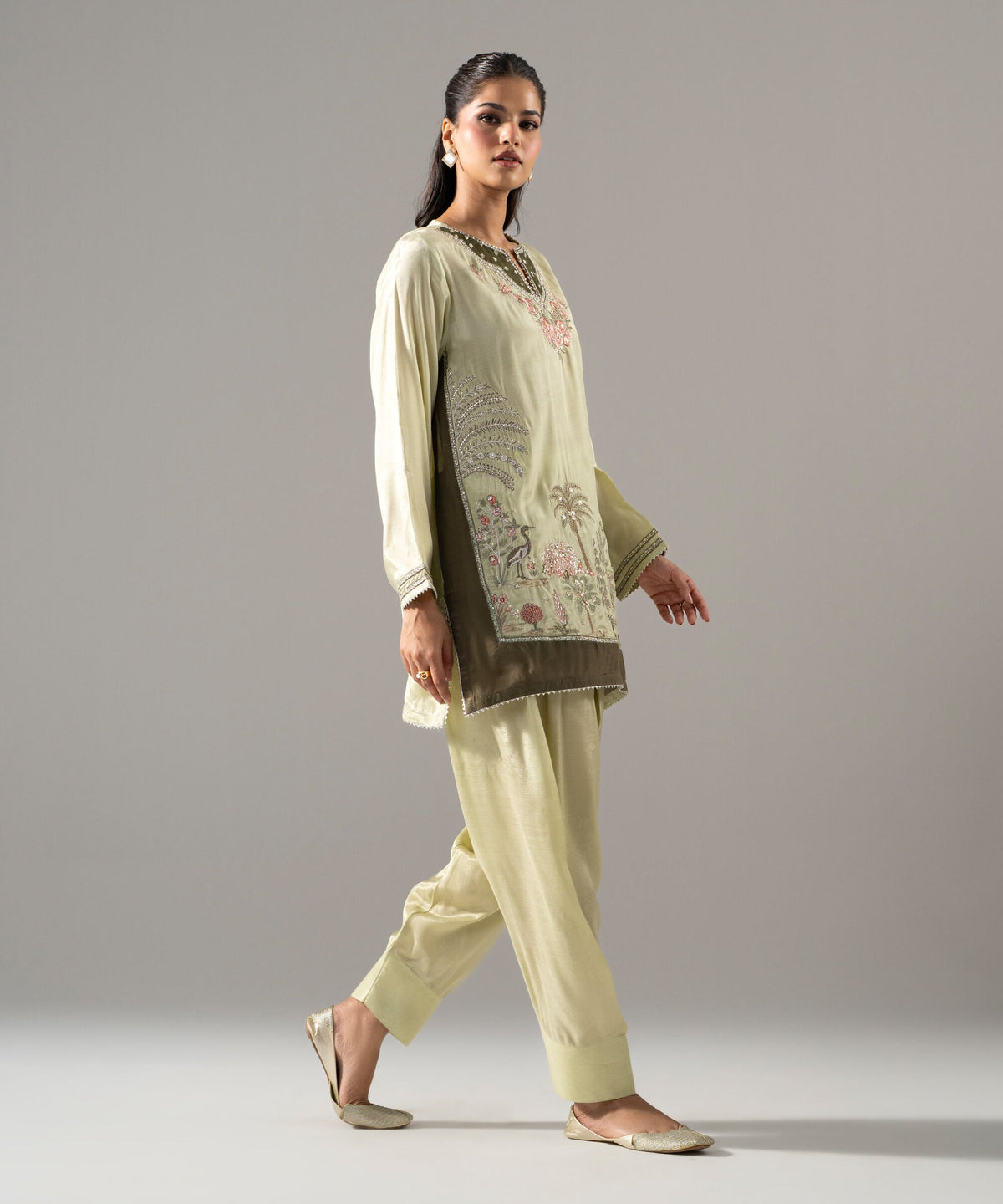 2 Piece - Embroidered Thai Silk Suit 2SFW26STV106