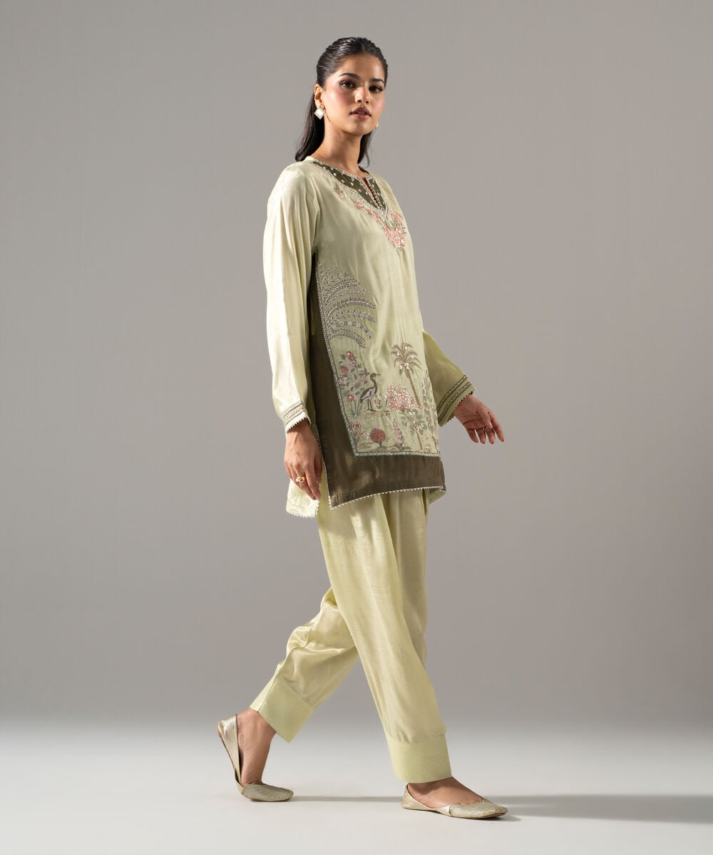 2 Piece - Embroidered Thai Silk Suit 2SFW26STV106