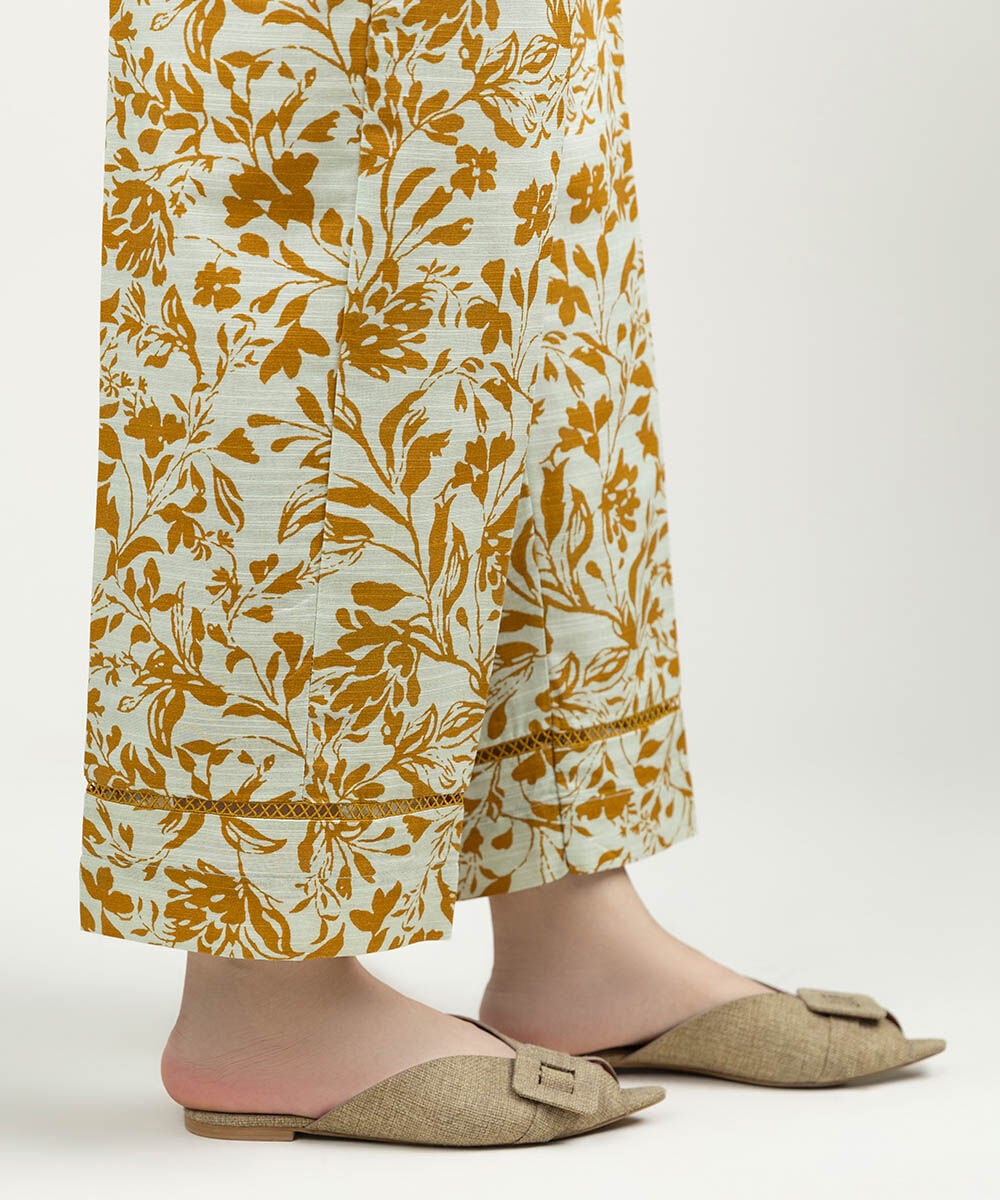 Printed Khaddar Straight Pants