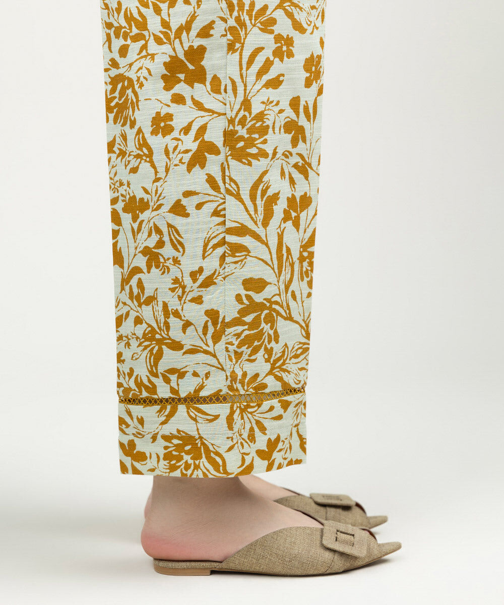Printed Khaddar Straight Pants