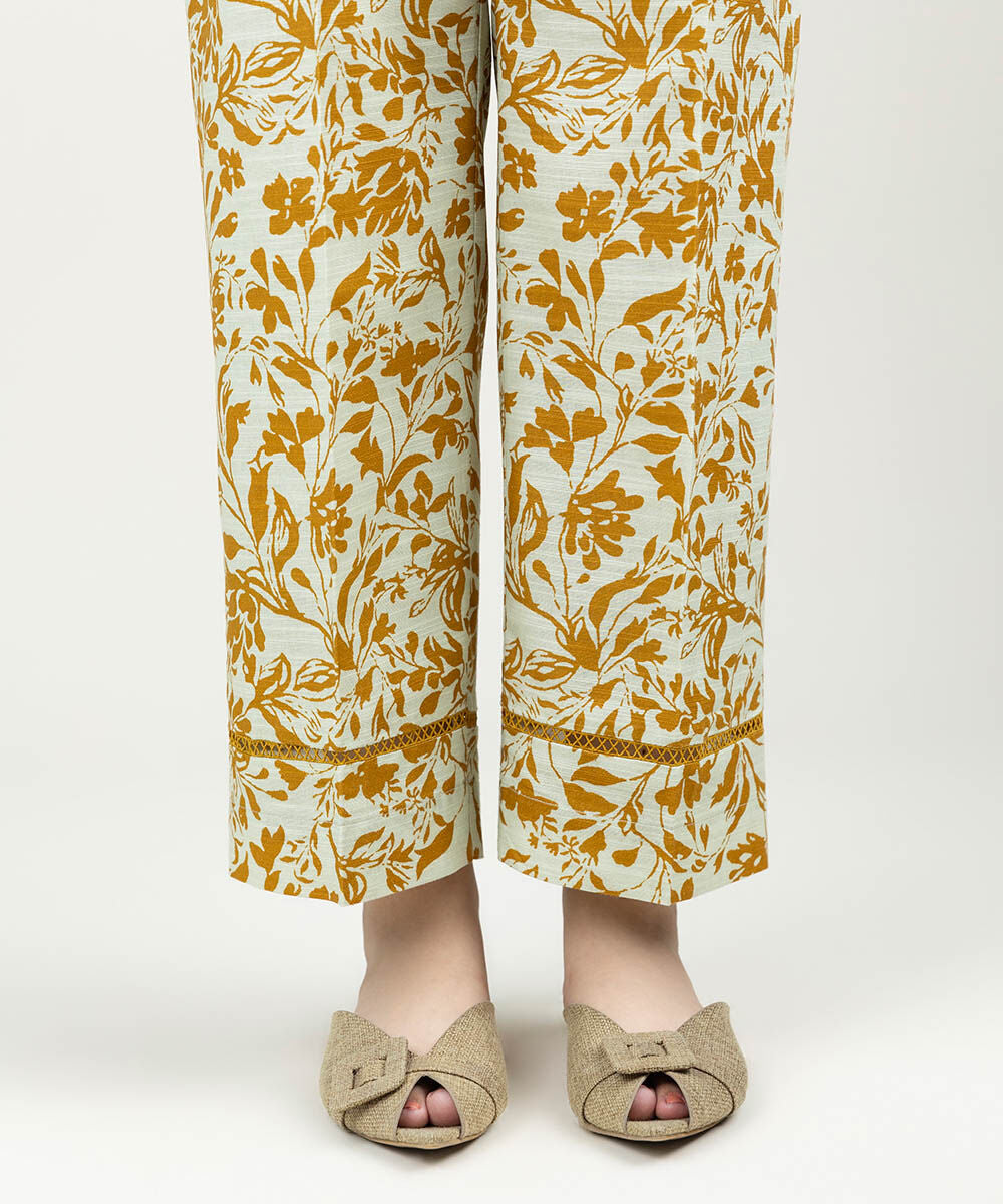 Printed Khaddar Straight Pants