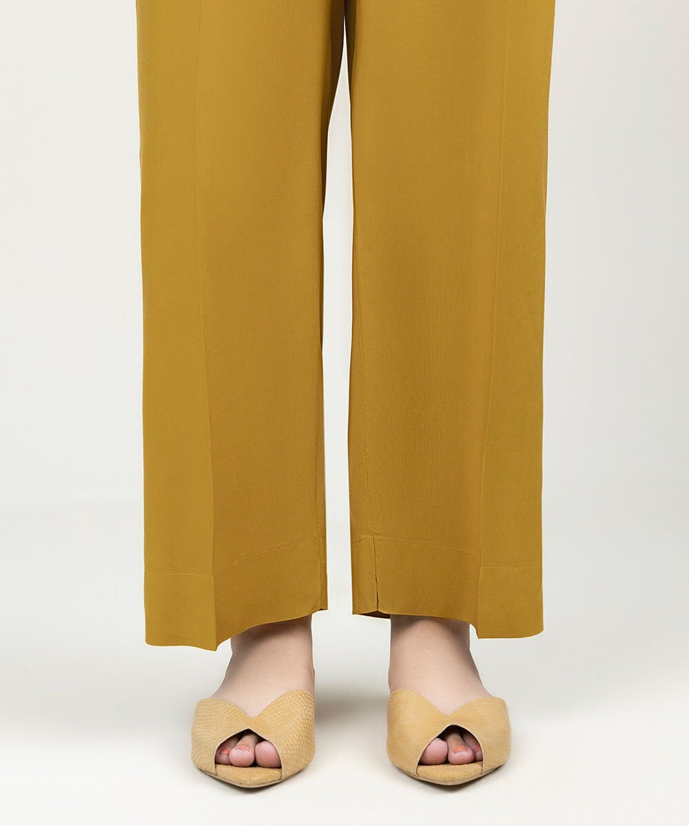 Solid Linen Straight Pants