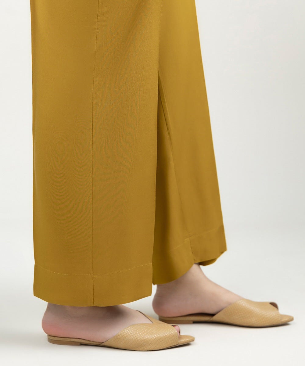 Solid Linen Straight Pants
