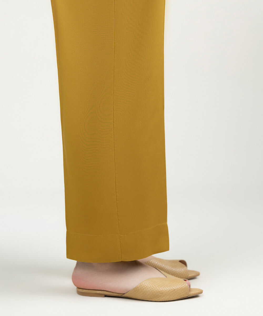 Solid Linen Straight Pants