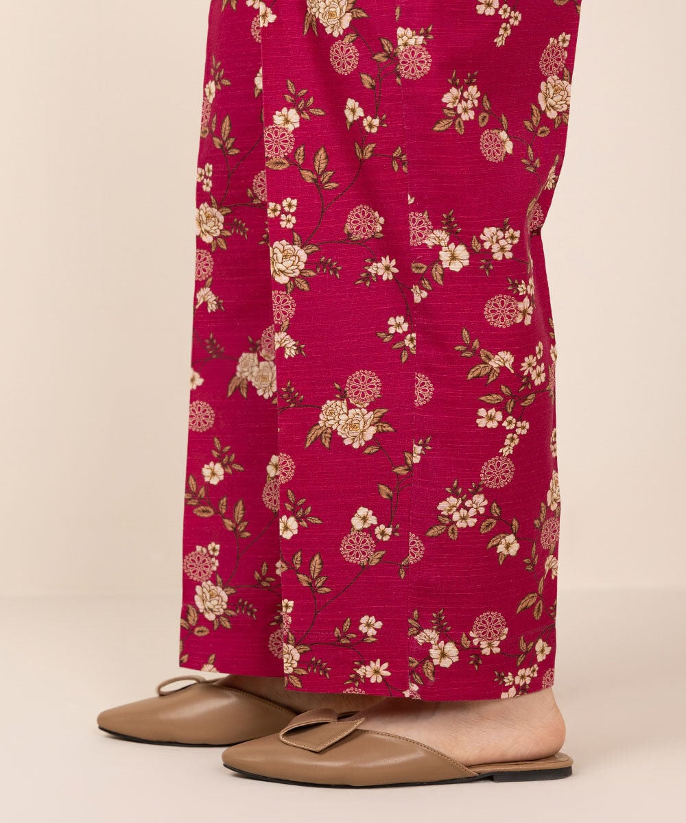 Printed Khaddar Straight Pants