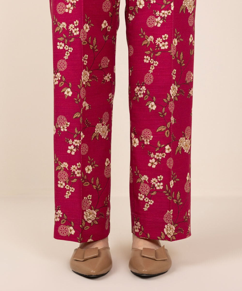 Printed Khaddar Straight Pants