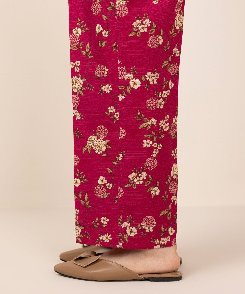 Printed Khaddar Straight Pants