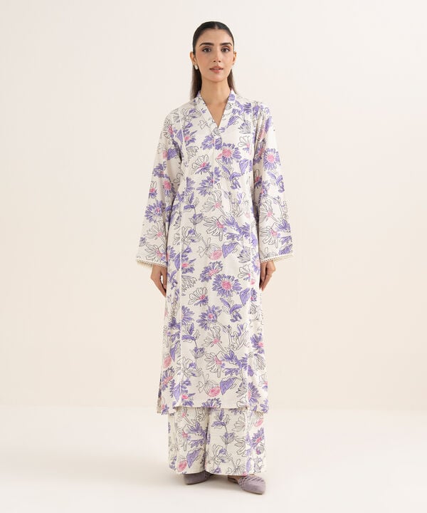 Printed Arabic Khaddar Shirt
