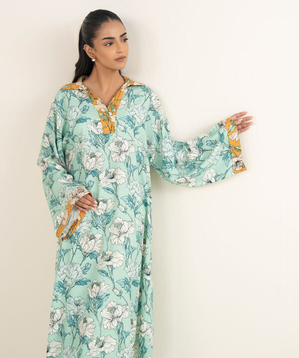 Printed Arabic Khaddar Shirt