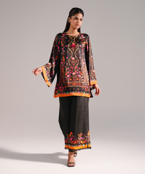 2 Piece - Printed Silk Suit