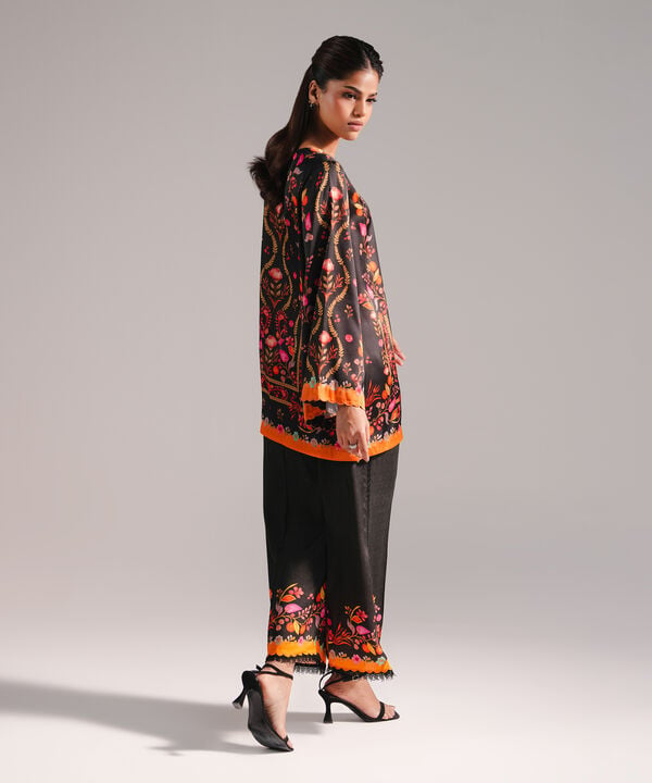 2 Piece - Printed Silk Suit