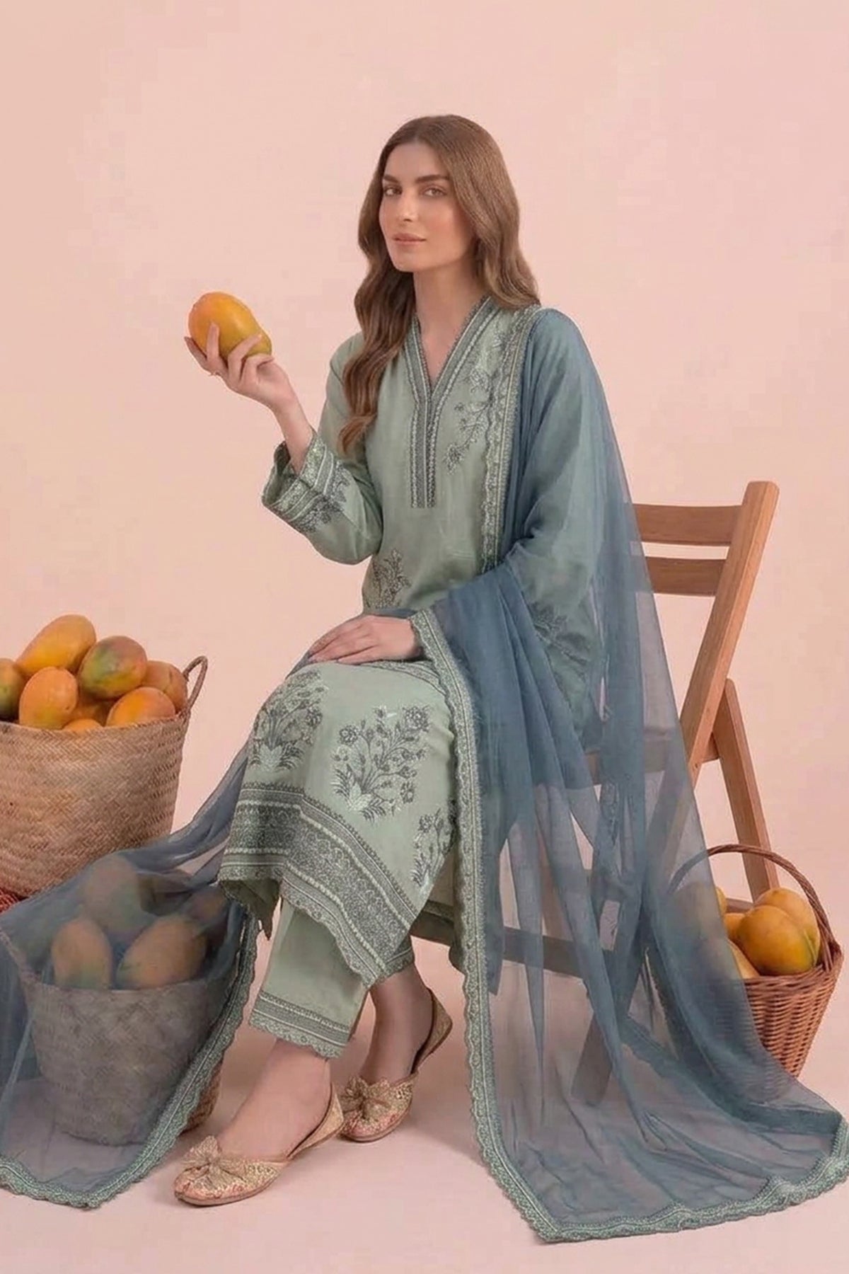 3-PC Stitched Embroidered CMA-6-424