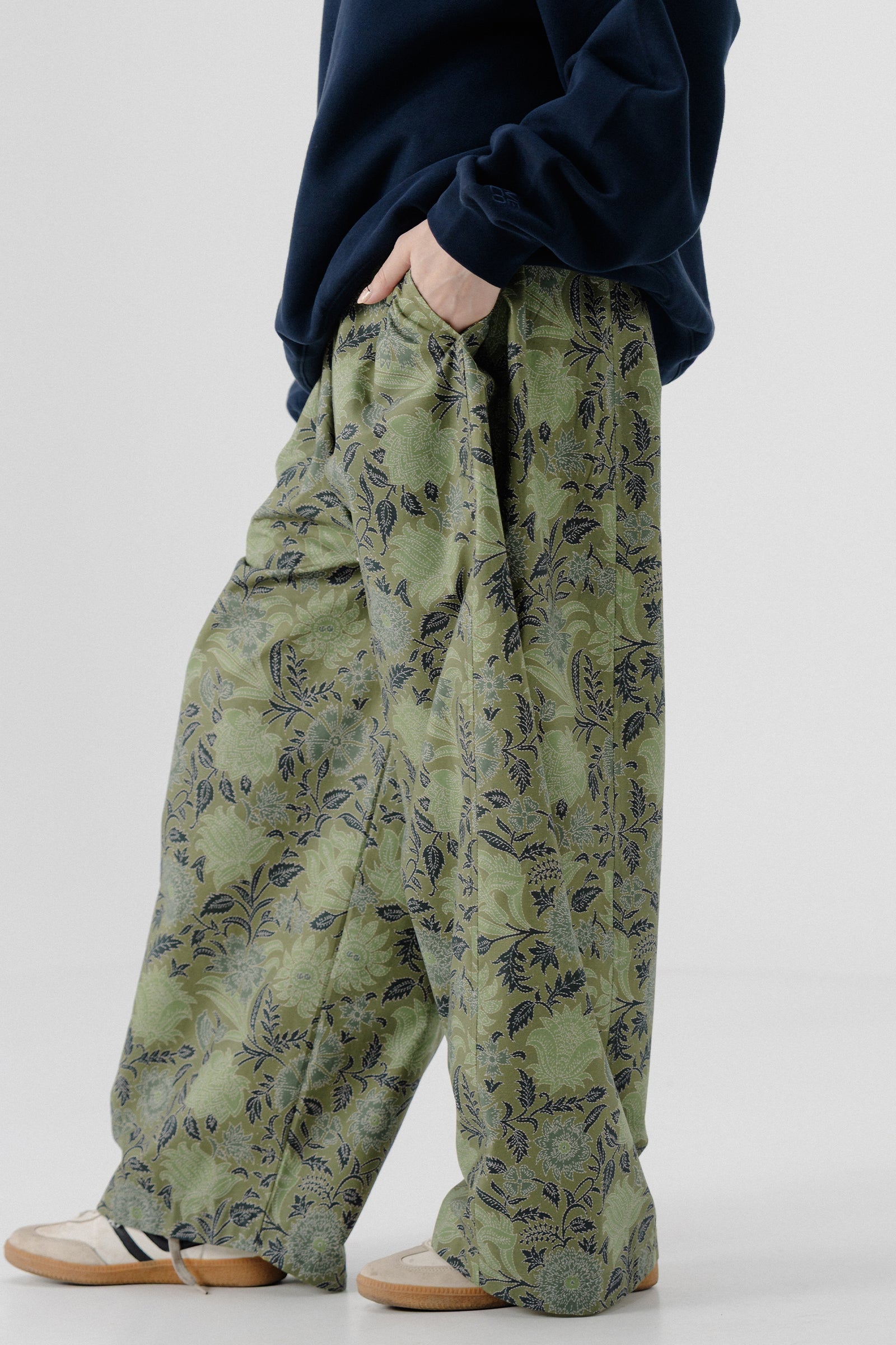 Shalwar Pants - Floral Green