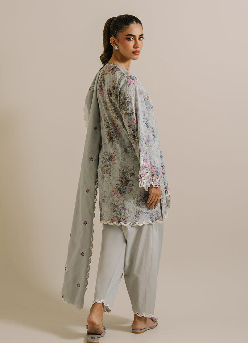 3 PC Printed Embroidered Suit