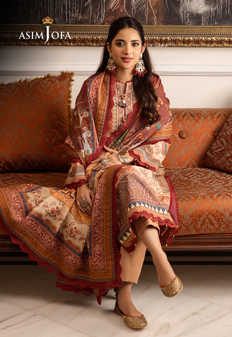 AJIW-10 EMBROIDERED KARANDI 3 PCS