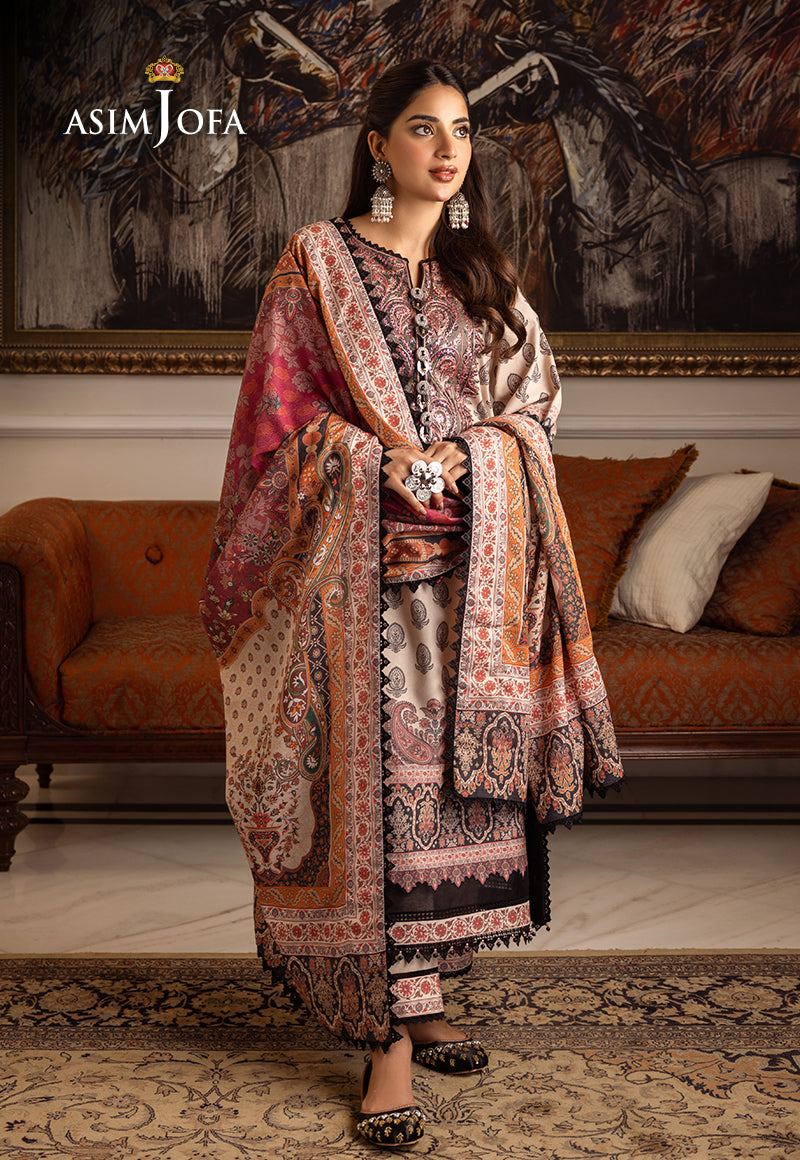 AJIW-06 EMBROIDERED KARANDI 3 PCS