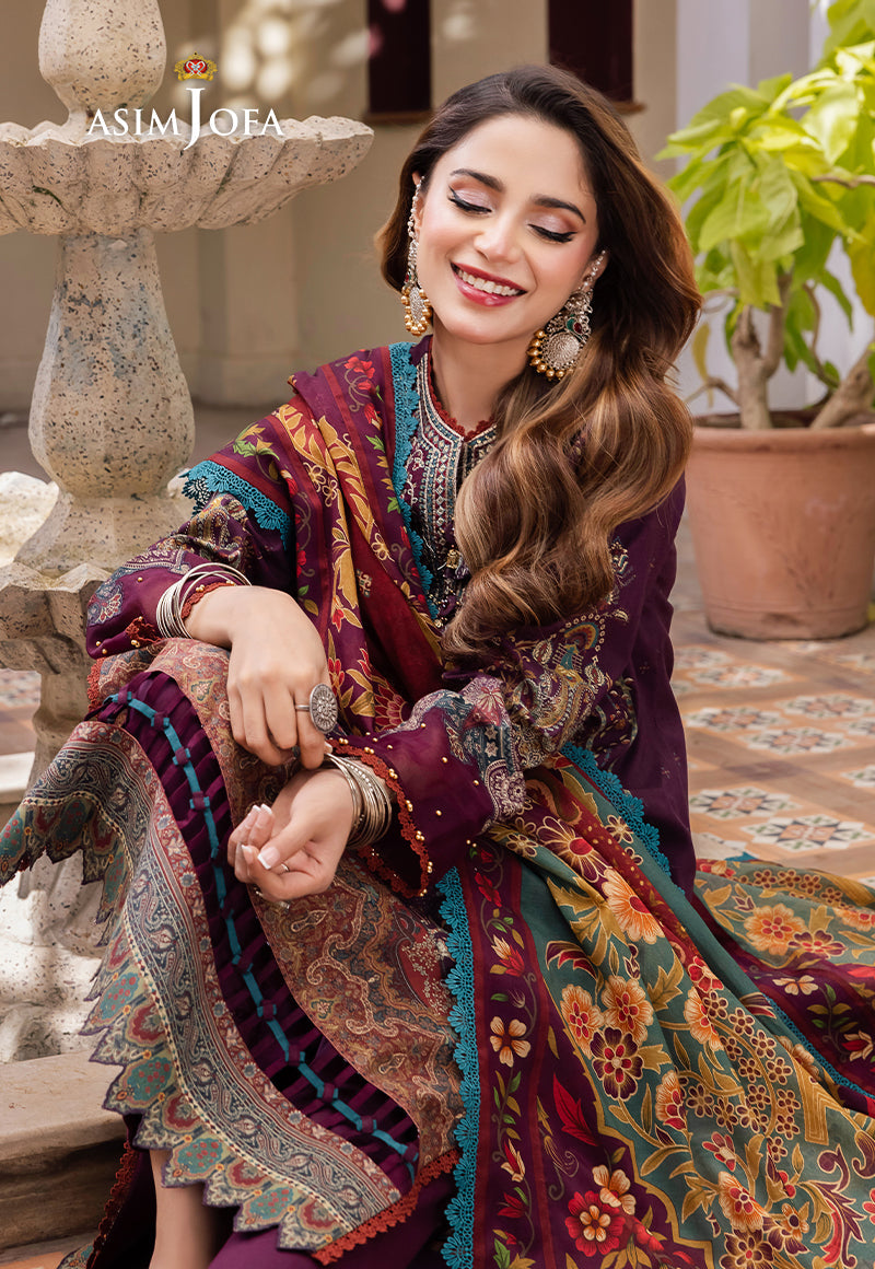 AJRW-06 DESIGNERS STITCHED EMBROIDERED PREMIUM WINTER COTTON 3 PCS