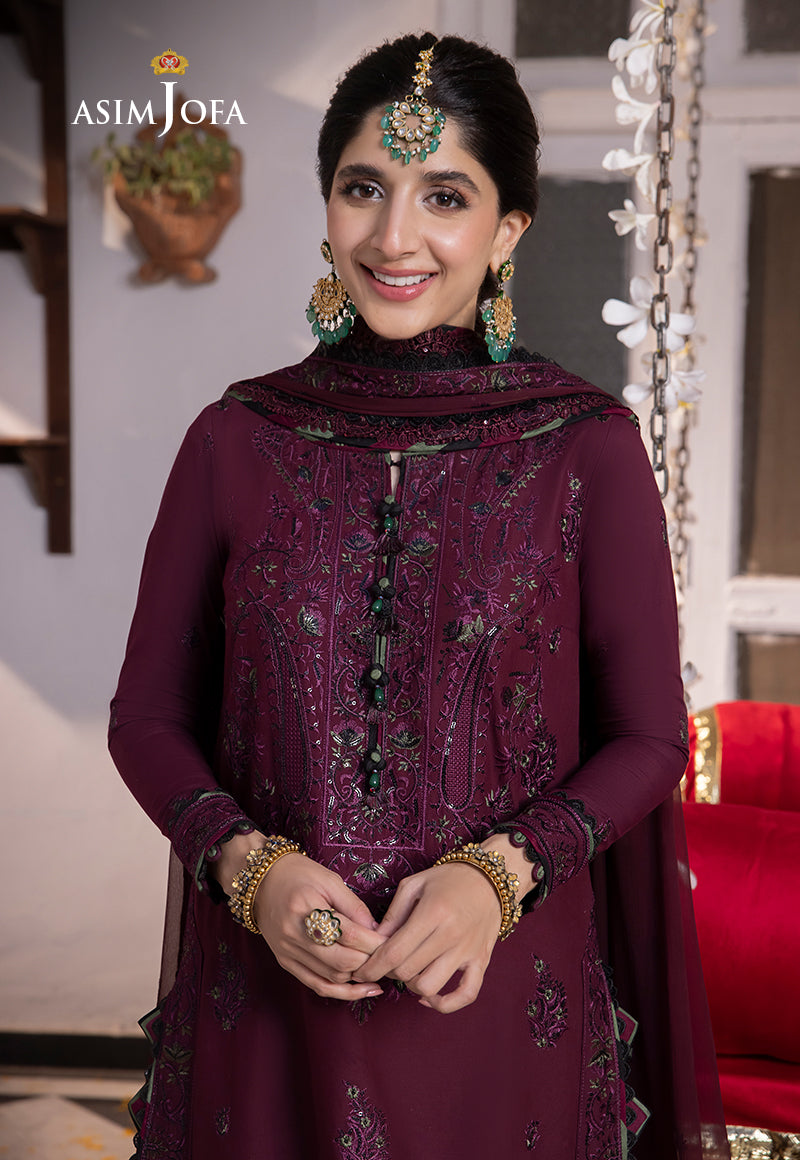 AJAB-05 DESIGNERS EMBROIDERED STITCHED 3 PCS