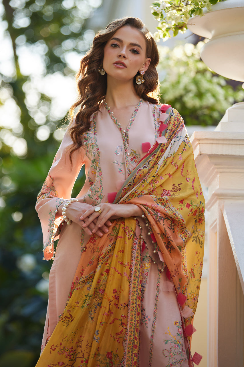 3 Piece Embroidered Linen Suit