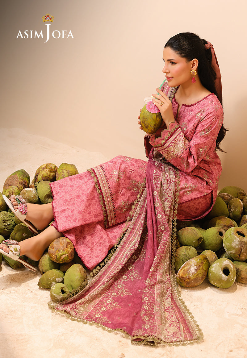 AJUBUD-28 Printed Lawn Stitched 3 PCS