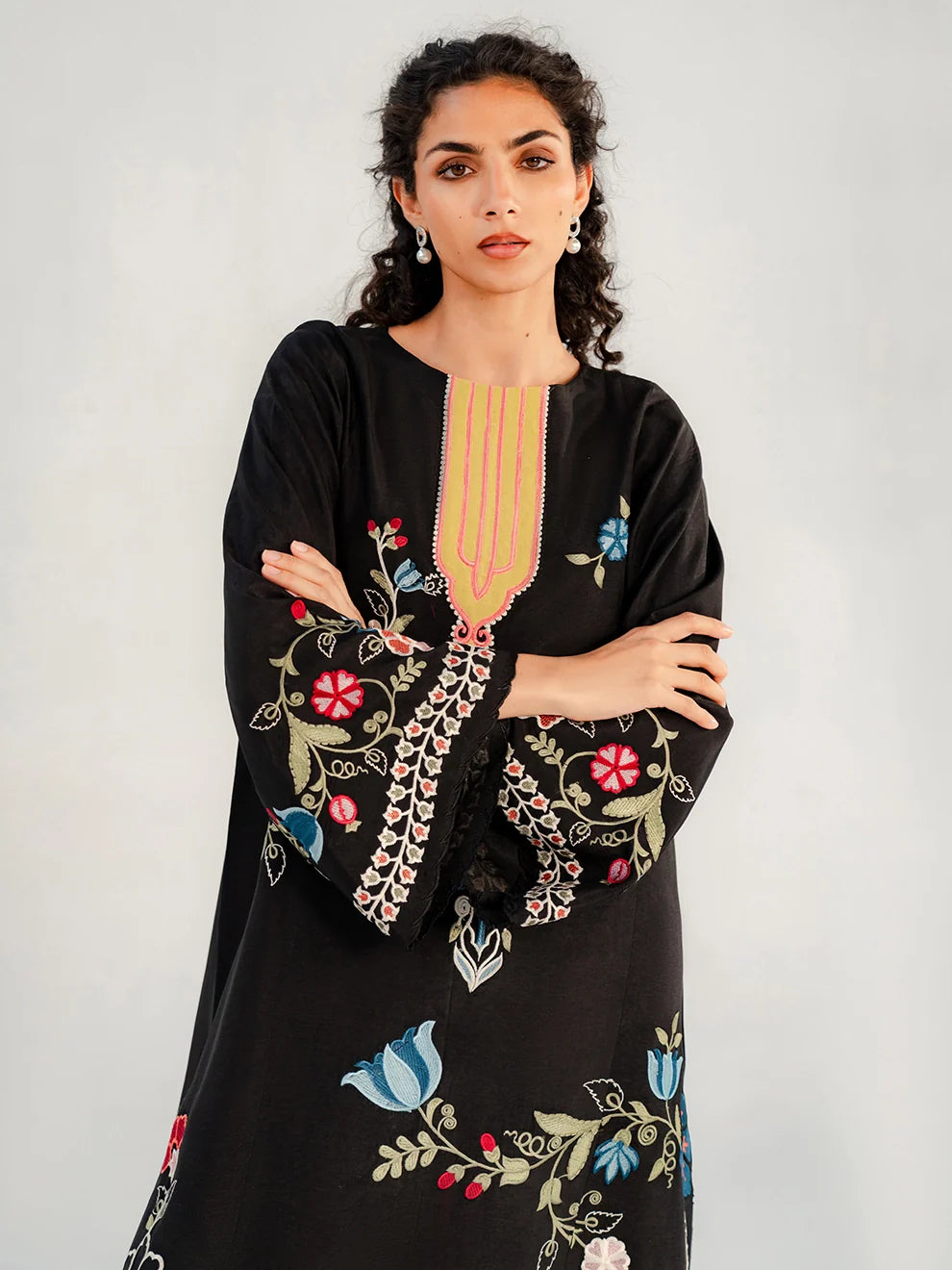 Onyx - 2Pcs Raw Silk Ensemble