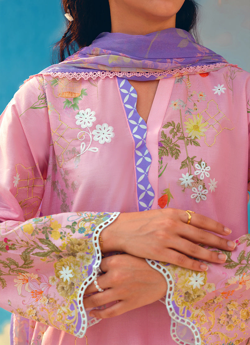 Printed Embroidered 3 PC