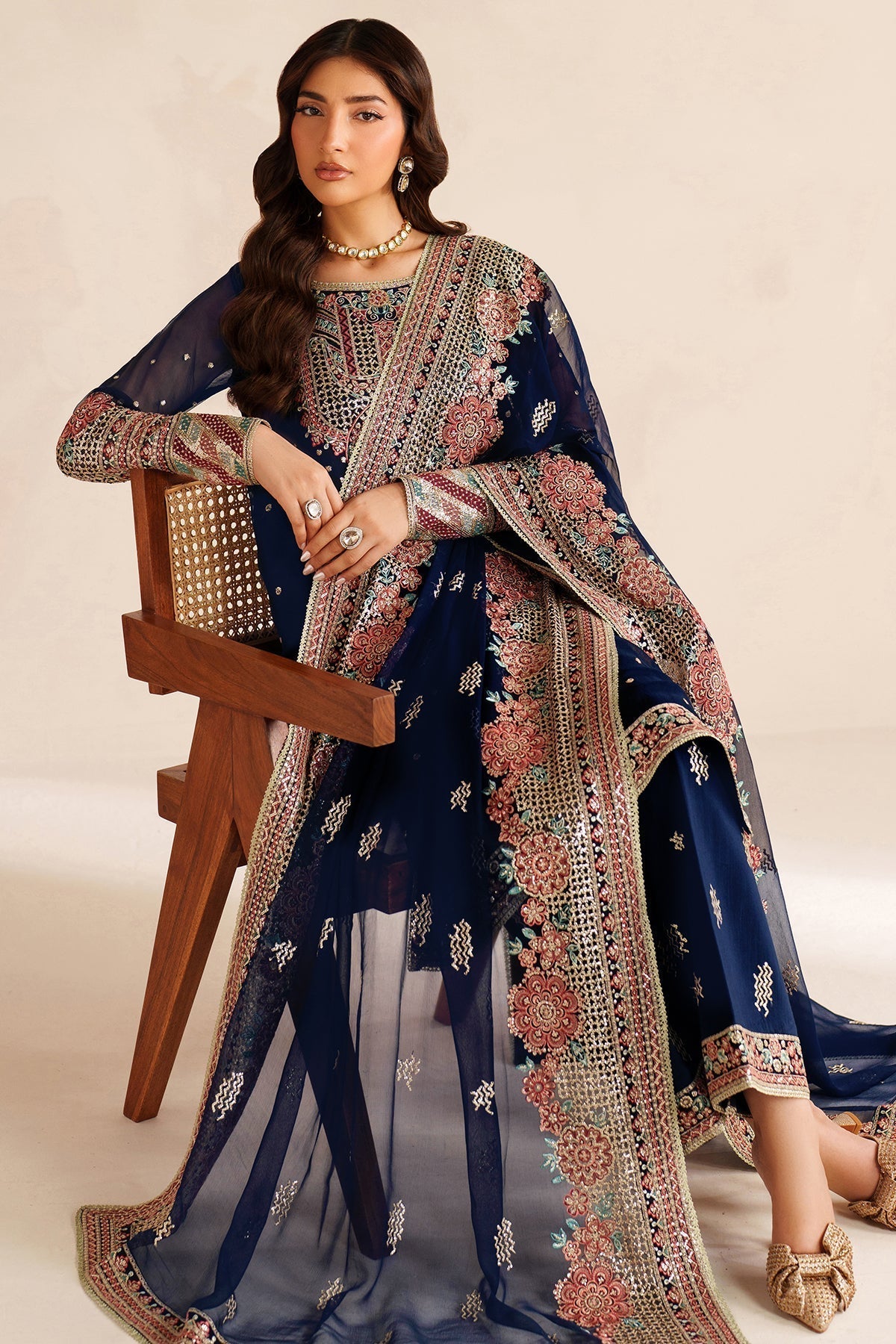 Farasha Style — Mairaz Navy Three-Piece Suit