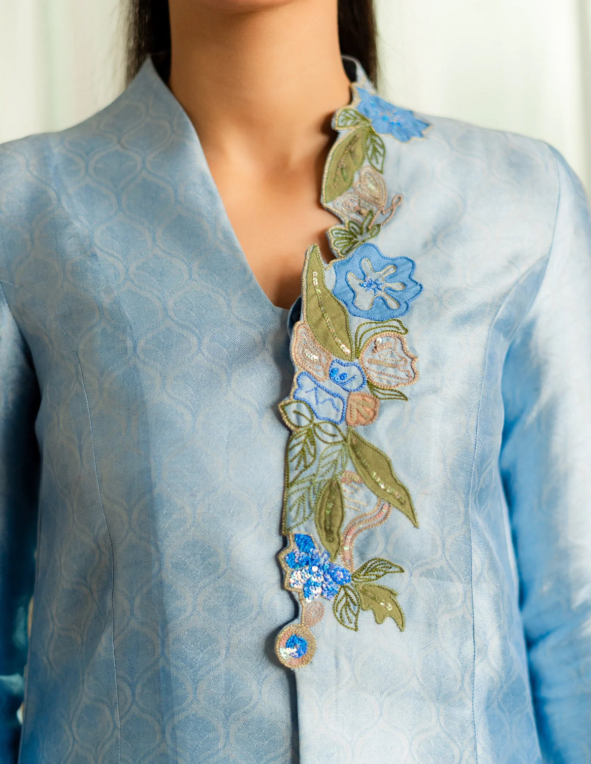 Laado Dawn Sapphire Embroidered Dupatta