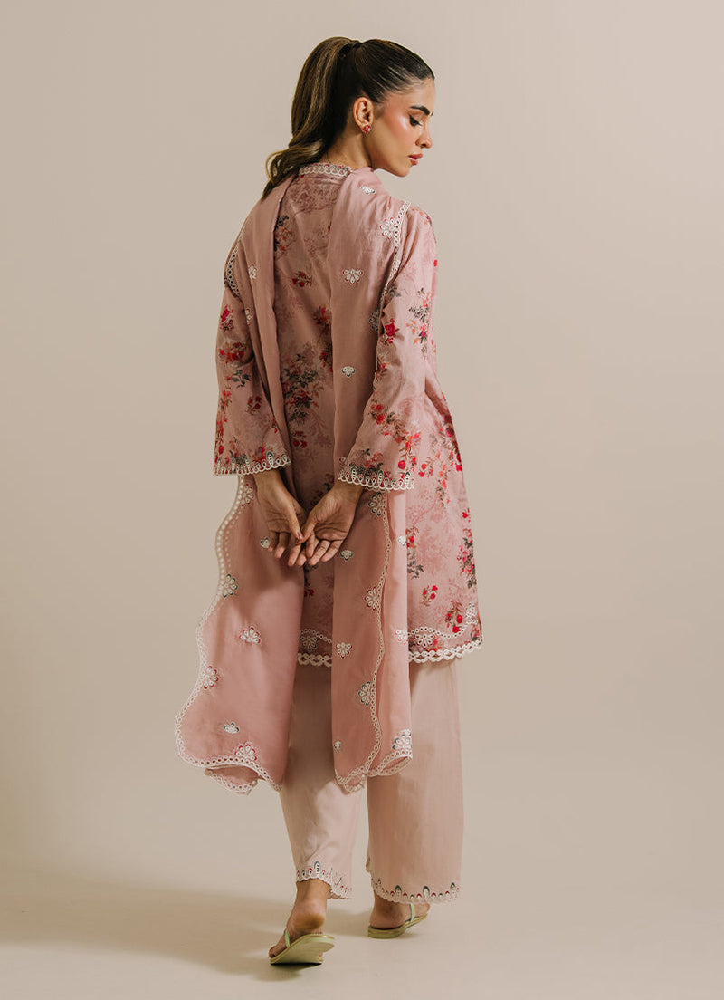 3 Pc Printed Embroidered Suit