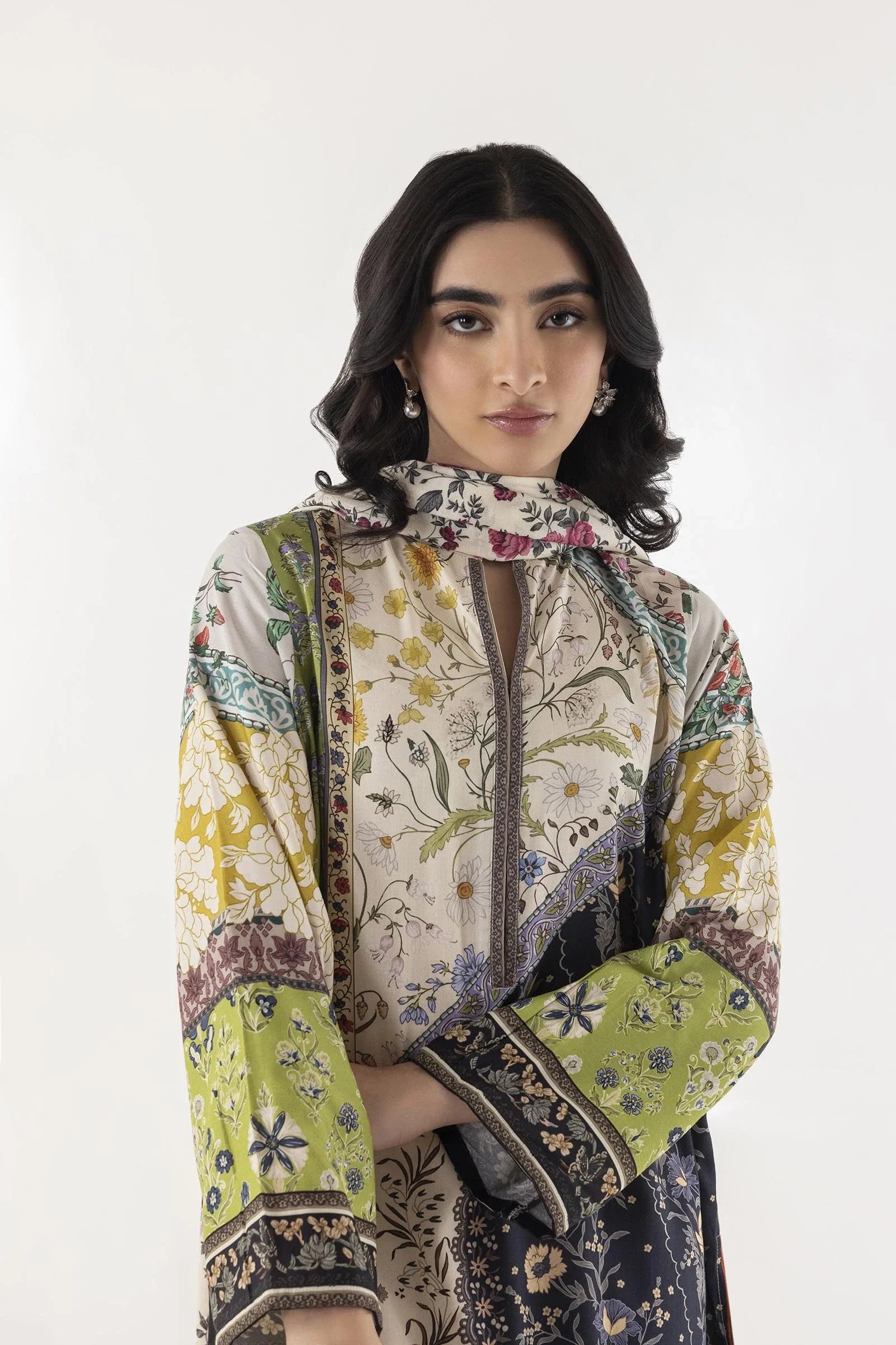 3 PC Embroidered Printed Suit