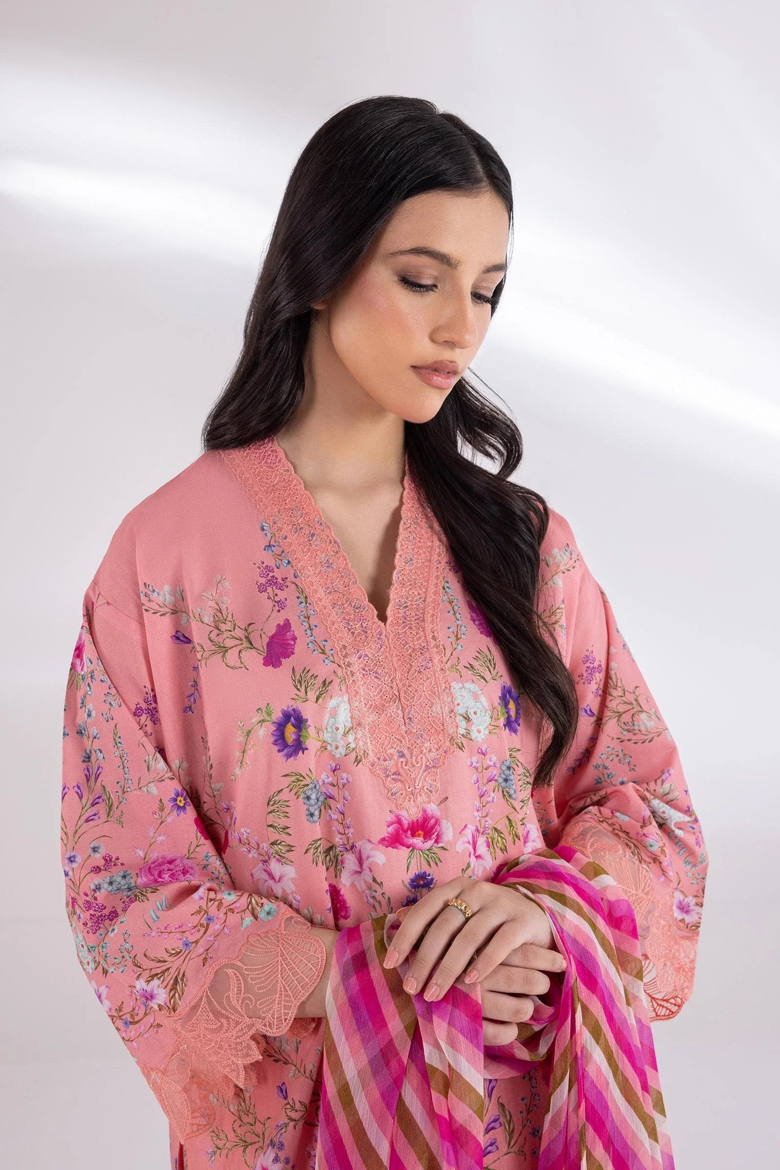 Stitched Muzlin Lawn Shirt + Dupatta