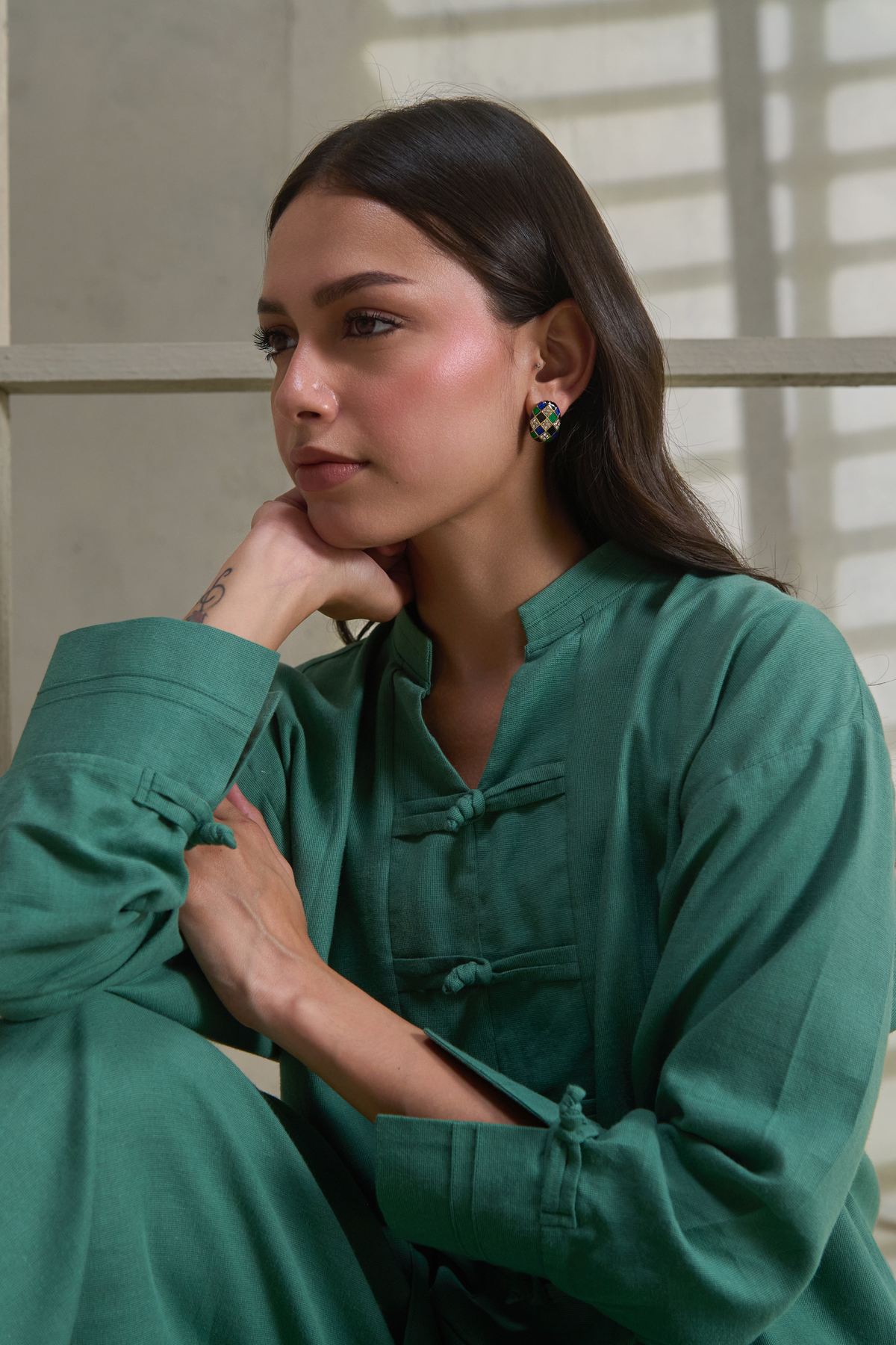 Green Linen Co-ord Set