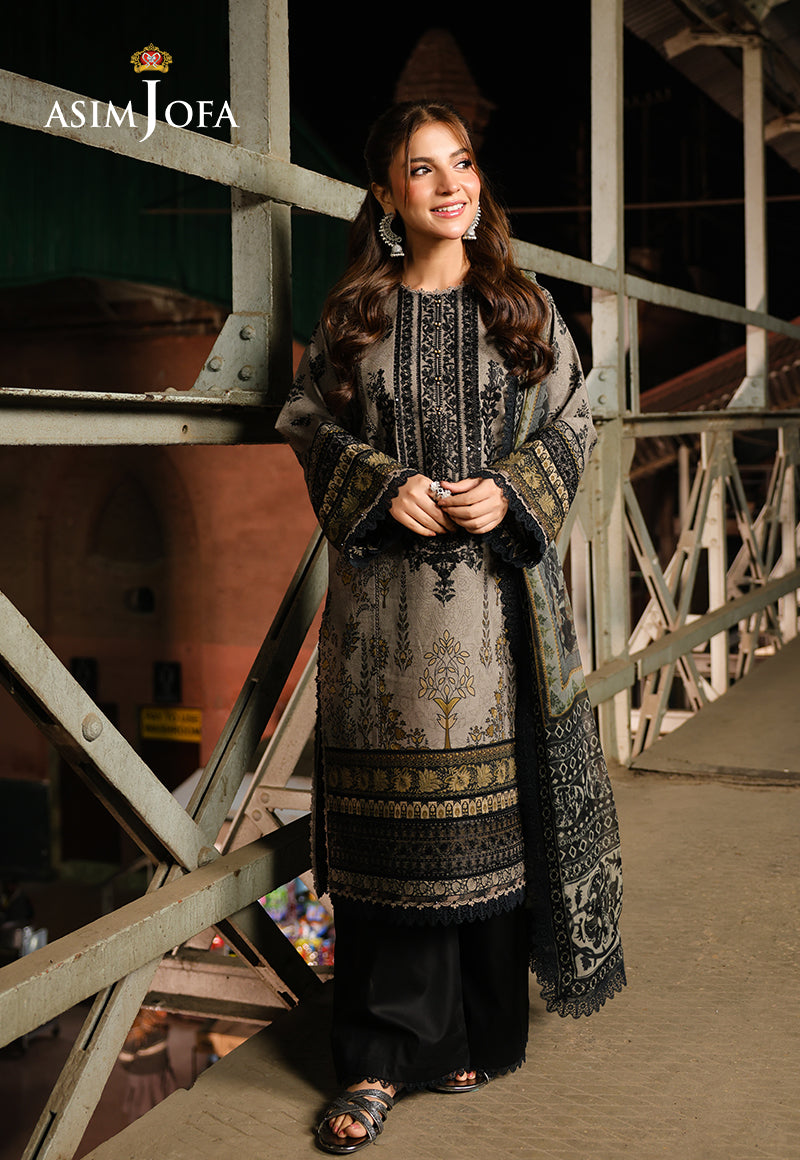 AJUBFD-51 PRINTED EMBROIDERED LAWN STITCHED 3 PCS