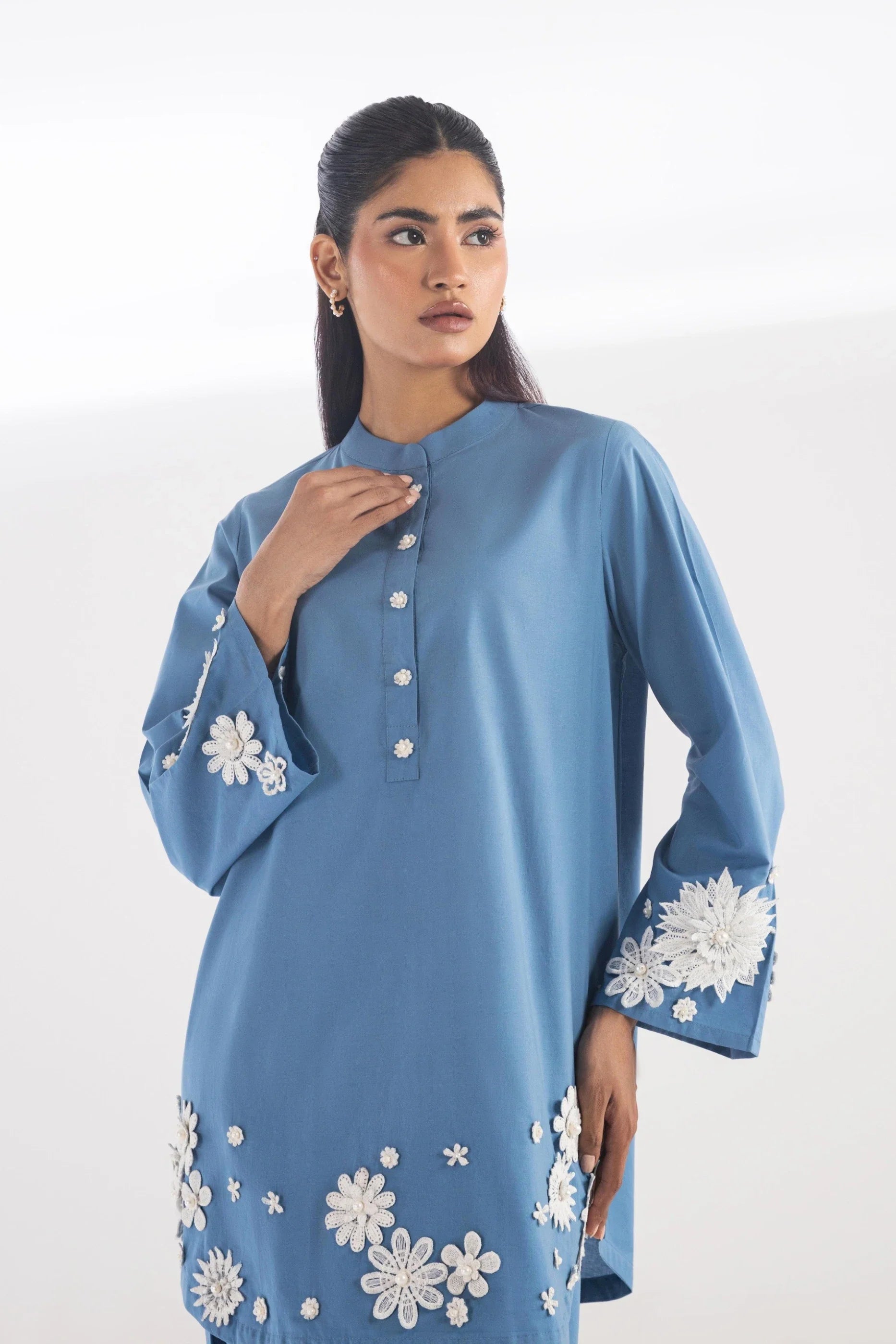 Stitched Embroidered Lawn Shirt + Shalwar