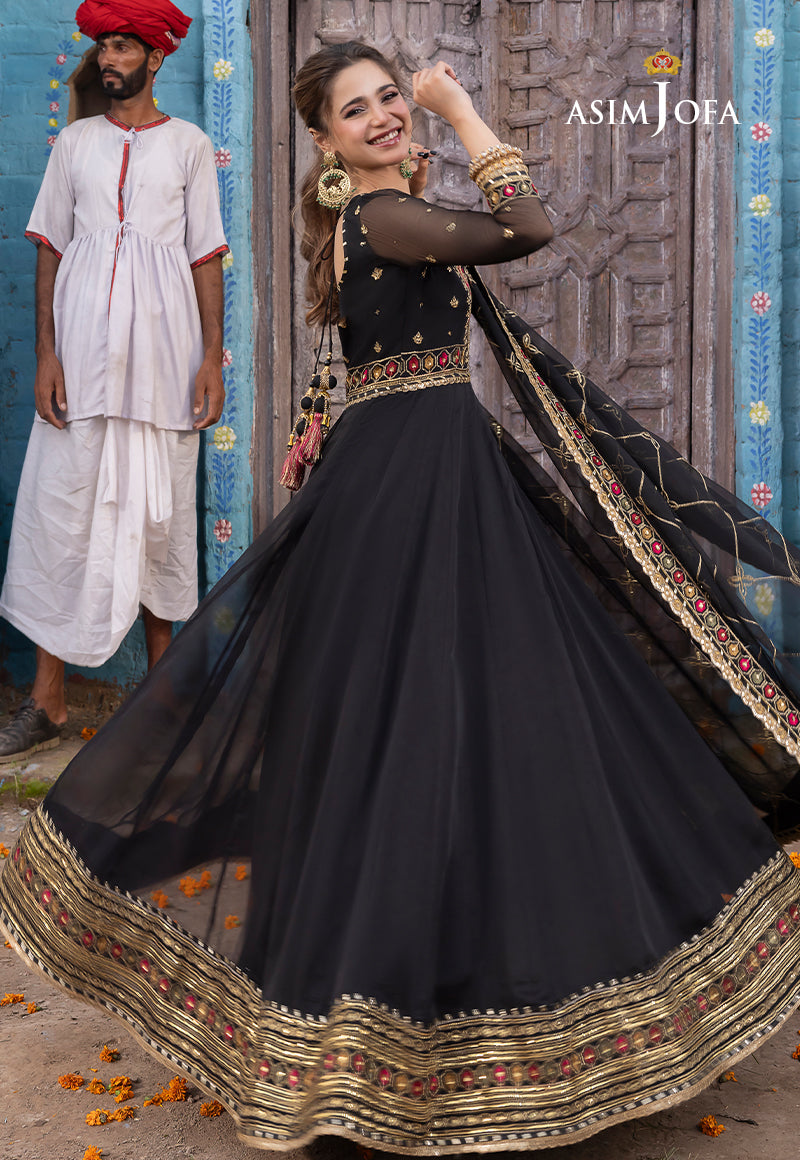 AJABD-25 EMBROIDERED CHIFFON STITCHED 3 PCS