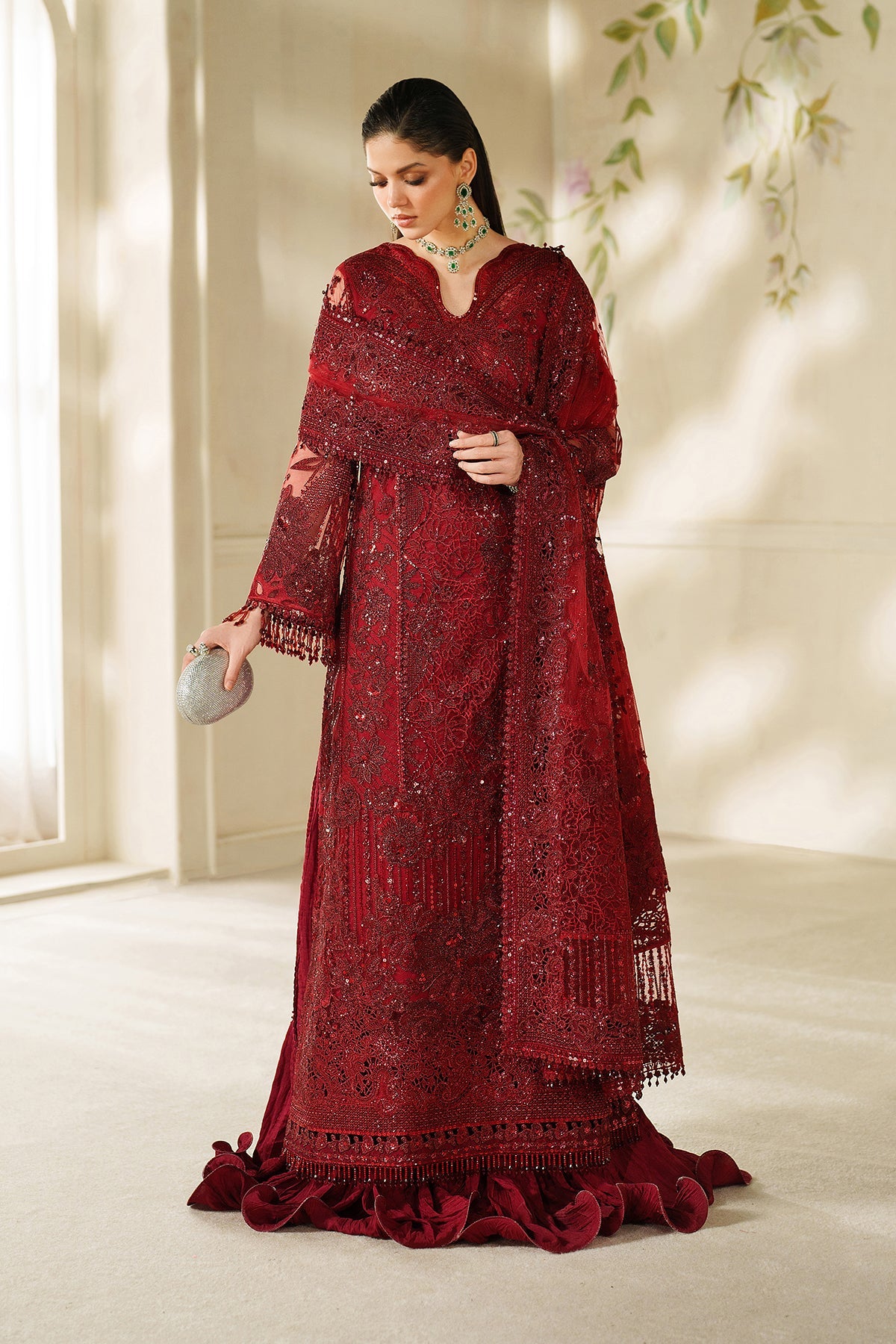 EMBROIDERED NET CH14-01 STITCHED