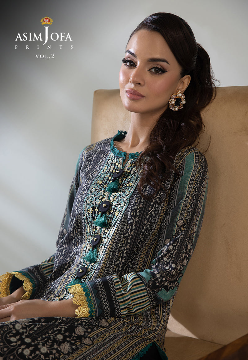 Ajbp-54 Embroidered Lawn 2-Pcs