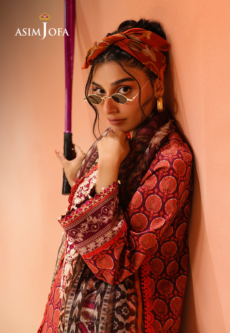 AJUBU-26 Printed Embroidered Lawn 3 Pcs