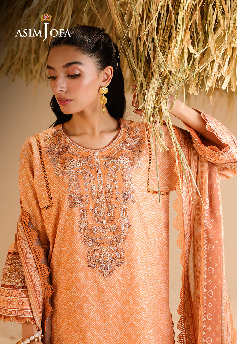 AJUBU-08 Embroidered Lawn 2 Pcs