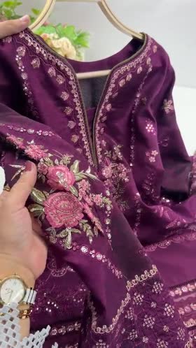 Aneelas Raw Silk Print Emb Semi Formal 3pc [FC-31] [Dispatch Time 2 Months]
