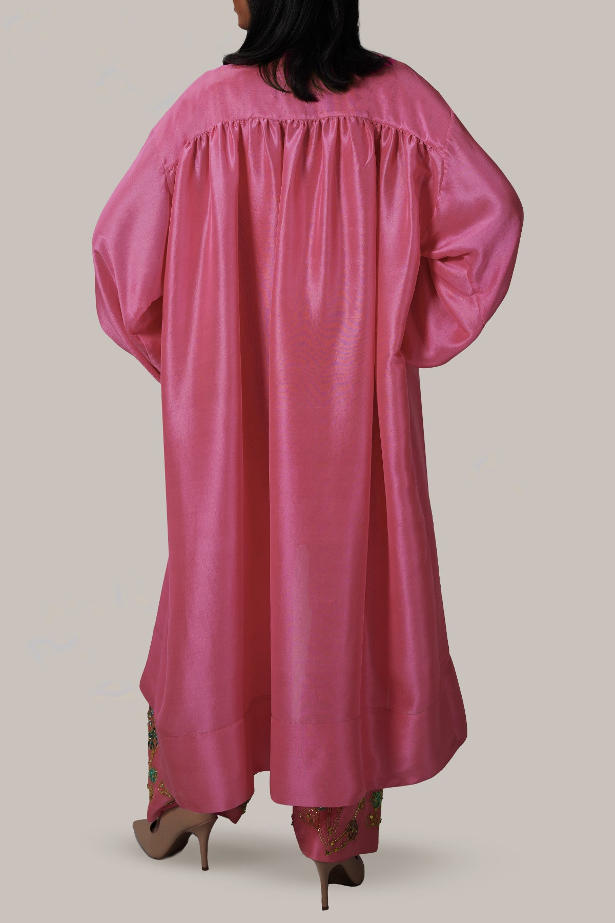 Fandango Pink Raw Silk Jacket Set
