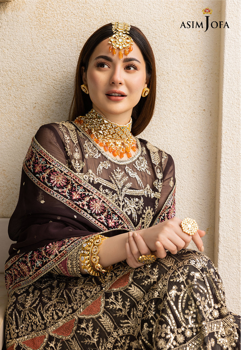 AJHJ-16 DESIGNERS STITCHED EMBROIDERED SILK 3 PCS