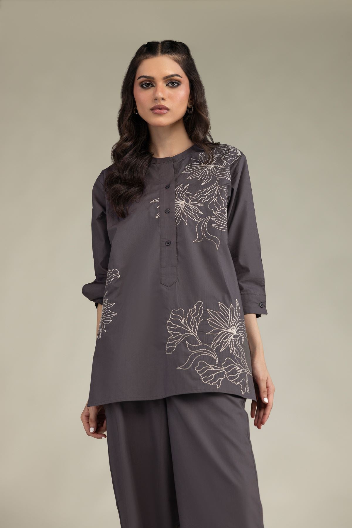 Gray Poplin Shirt